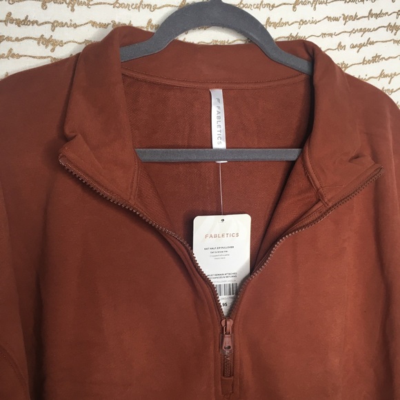 NEW WITH TAGS Fabletics Size 4x Kat Half Zip Pullover Sweatshirt Java - Picture 4 of 10